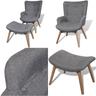 Fauteuil avec repose-pied Gris Tissu - fauteuil - fauteuils - Home & Living - Gris