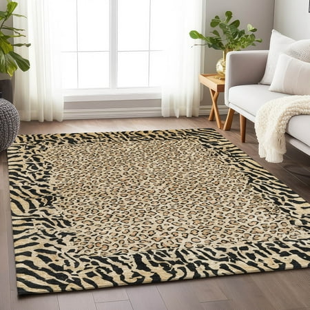 Addison Rugs Chantille Indoor/Outdoor Transitional Animal Skin Gold Washable Rectangle Rug 5 x 7 6