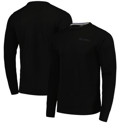 Millwall Waffel-Strickpullover mit Rundhalsausschnitt – Schwarz – Herren Image