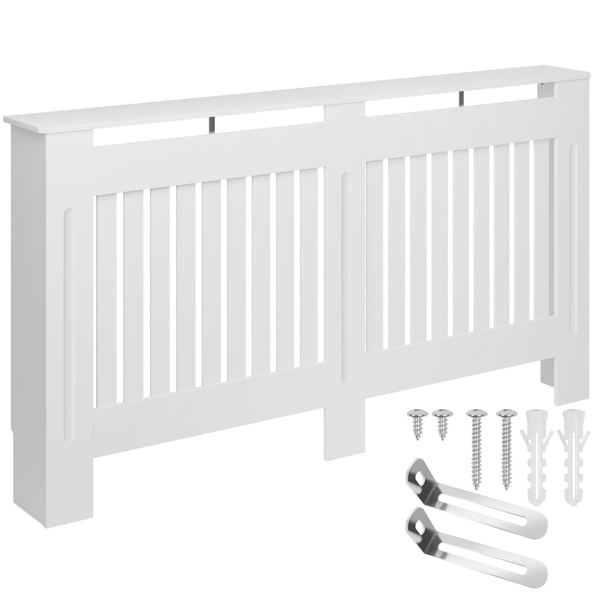 TECTAKE Heizkörperabdeckung Vila, im Lamellendesign, mit Ablage - 152,5 x 19 x 82 cm Image