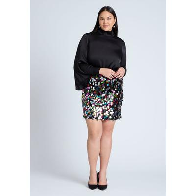 Plus Size Women's Multicolor Paillette Sequin Skirt by ELOQUII in Multi (Size 20)