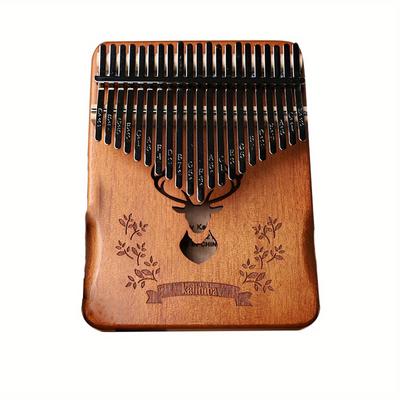 TEMU 21-key Thumb Kalimba With Tuning Hammer Set, Portable Wooden Musical Instrument For Beginners, Includes Carrying Bag, Acoustic For Christmas, Birthdays, Valentine's Day, College