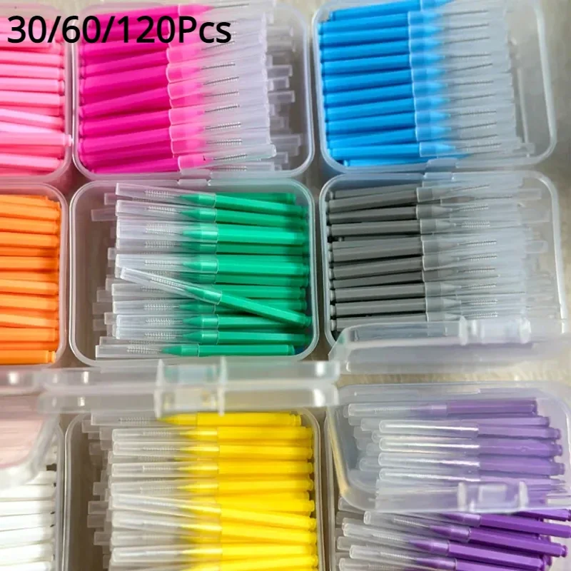 30/60/120Pcs Interdentalbürsten Gesundheit Pflege Zahn Escova Interdentalreiniger Kieferorthopädische Dental Zähne Pinsel Oral Hygiene Werkzeug Image