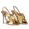 Luxus Gold High Heels Sandalen Sexy 2025, Sommerschuhe, Pumps, Silber, Damen-Schuhe mit Absatz,
