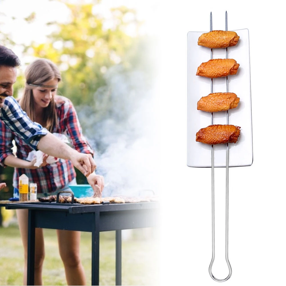 6Pcs Metall BBQ Grillen Gabel Sticks Spieß BBQ Grill Set Outdoor Picknick Camping Grill Image