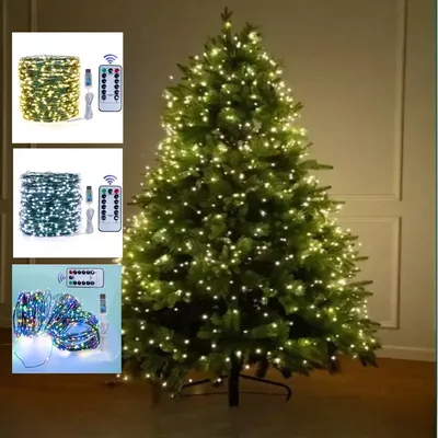20M 8 Modes Atmosphere Night Light Strip Christmas Wedding Decoration String Light Green Copper Wire Christmas Decoration Light