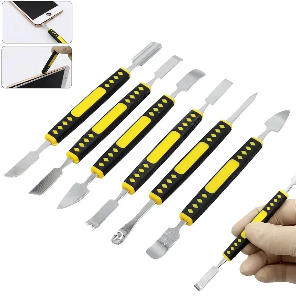 6 stücke Hand Werkzeuge Set Telefon Reparatur Tools Kit Demontage Klingen Pry Eröffnung Werkzeug Metall Brecheisen Zerlegen Kit Telefon Spachtel Image