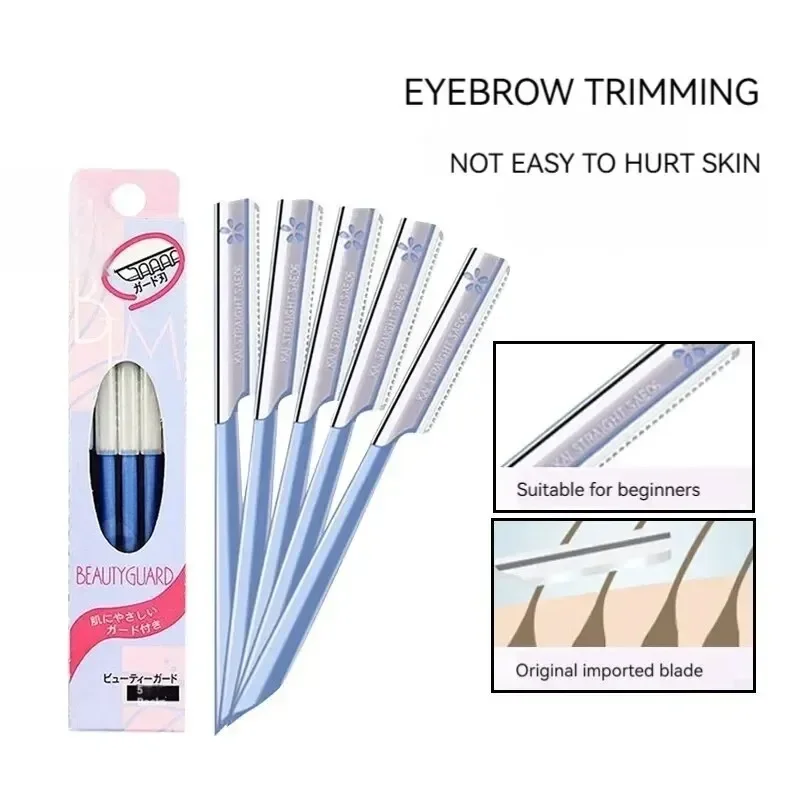 Augenbrauen Rasierer 5 Stück Rasierapparat scharf langlebig Anfänger Sicherheits netz ist nicht leicht zu kratzen rutsch fest nicht leicht zu rosten Griff Image