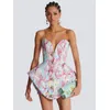 2024 Luxus sexy träger losen rücken freien Druckknopf eine Linie Mini Frauen Promi Kleid elegante Party Abend Club Vestido