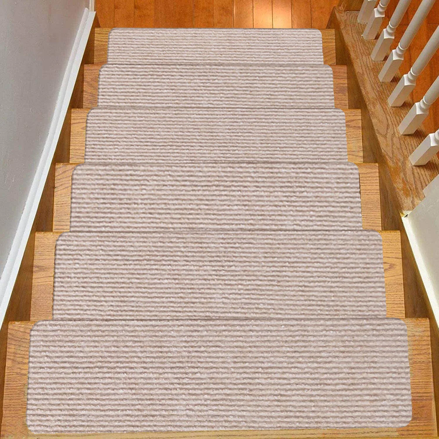 1pc 76x20,3 cm Treppen schritt matte weiche rutsch feste Treppen polster selbst klebender rutsch fester Wasser absorptions treppen teppich matten schutz teppich Image