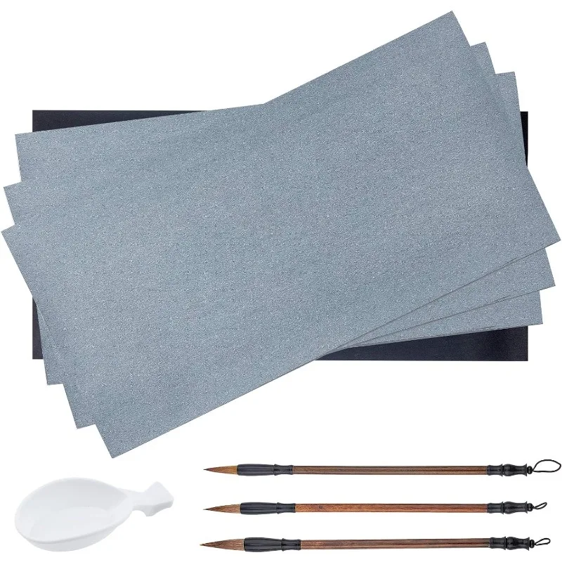 8 stücke Chinesische Kalligraphie Wasser Schreiben Magie Papier Set Sienna Chinesische Traditionelle Kalligraphie Pinsel Stift Sumi Malerei Zeichnung Image