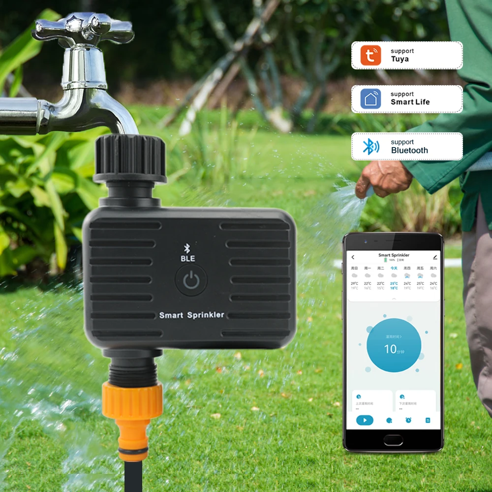 Tuya Bewässerungstimer Smart Bluetooth Gartenbewässerungsventil Fernbedienung Filter waschbar Programmierbarer zeitgesteuerter Sprinkler Image