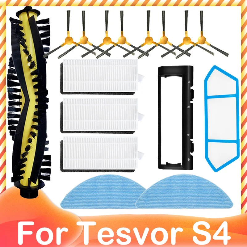 Für Tesvor S4 Ersatz Wichtigsten Seite Pinsel Abdeckung HEPA-Filter Sieb Mopp Wischen Lappen Staubsauger Zubehör Teile Image