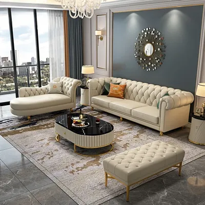 Nordische moderne Ledersofas, luxuriöse Einzel-Loveseat-Lounge-Couch, 3-teiliges Designer-Divano Soggiorno-Möbel für Zuhause