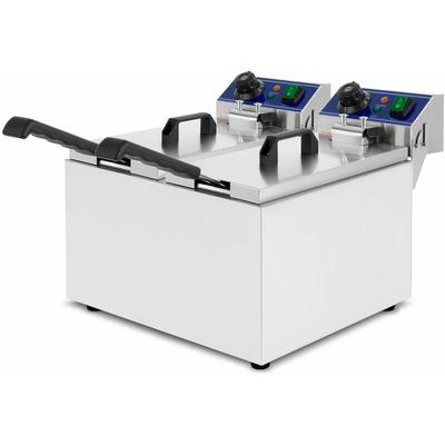 Vertes - Friteuse Fritteuse Fritöse Edelstahl 2x 8L (6000W, 230V, Kaltzonenprinzip, Temperatur Image