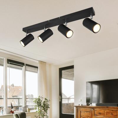 Globo - Deckenstrahler Deckenleuchte Spot 4 flammig schwarz Deckenlampe Wohnzimmer modern, Image