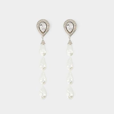 Pearl Cascade Earring - Alessandra Rich - Silver - Brass