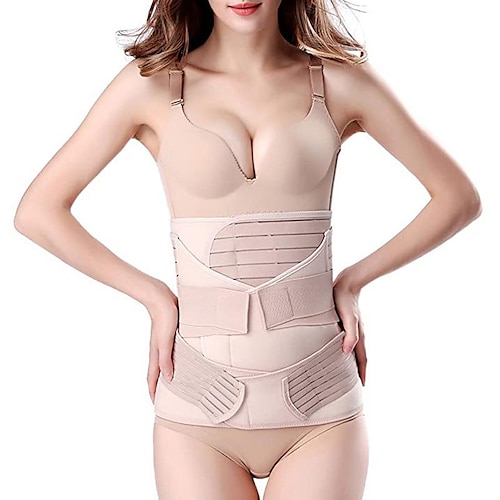 1pc 3 in 1 Postpartum-Stütze - Wiederherstellungs-Bauch-/Taillen-/Beckengürtel Shapewear Schlankheitsgürtel Beige Image