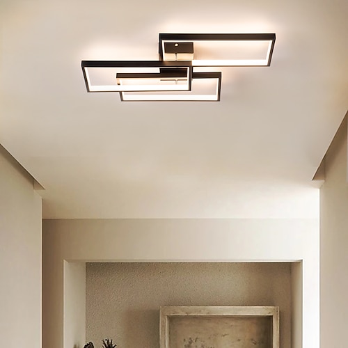 LED-Deckenleuchte, moderne Unterputzleuchte, rechteckige Leuchten für Schlafzimmer, Küche, Wohnzimmer, Deckenlampe 60 cm, 110–240V Image