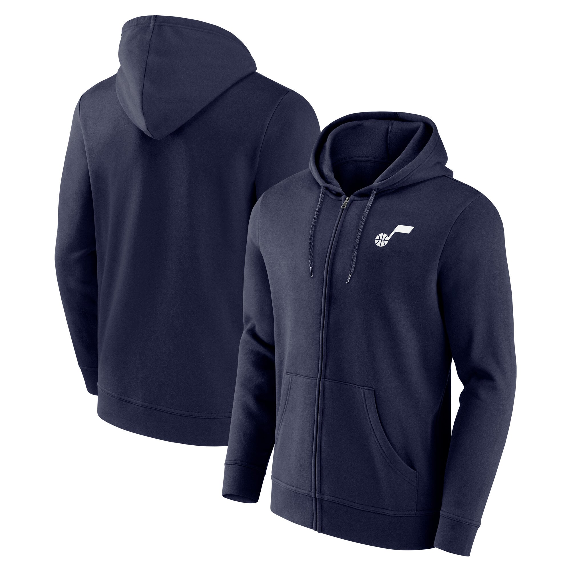 Utah Jazz Herren-Hoodie mit durchgehendem Reißverschluss und primärem Logo