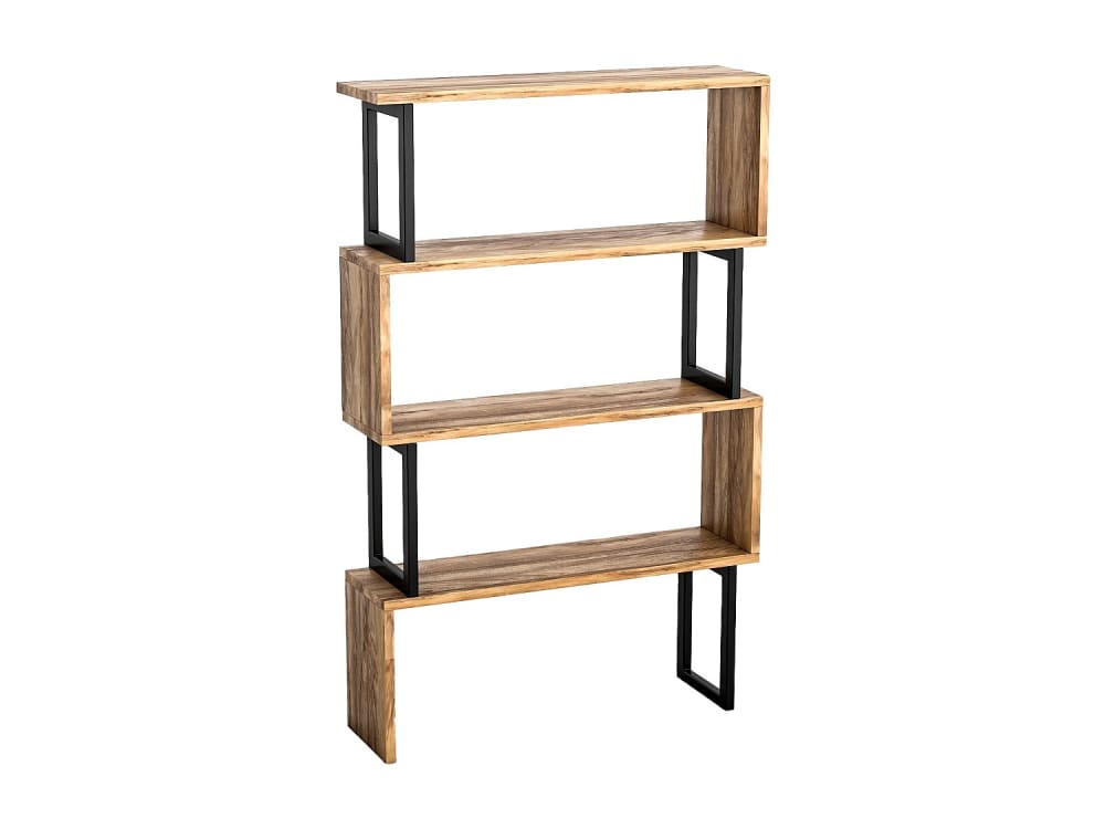 Etagère 4 tablettes décor noyer - L80 cm