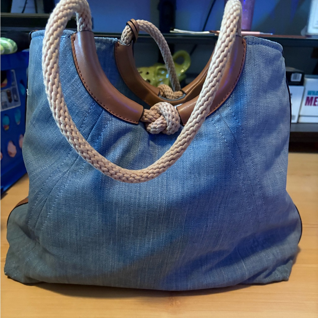 Michael Kors Bags | Designer Denim Michael Kors Handbag | Color: Blue/Tan | Size: Os