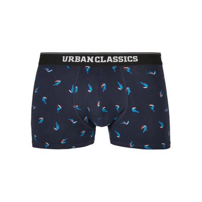 Boxershorts URBAN CLASSICS "Urban Classics Herren Boxer Shorts 3-Pack", Herren, Gr. S, bird aop, boxer orange, cha, 95% Baumwolle, 5% Elasthan, Unterhosen Image