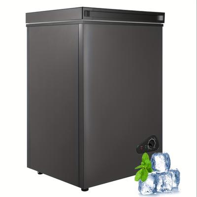 TEMU 3.5 Cu. Ft. Chest Freezer With Removable Basket And Front Defrost Water Drain, Small Deep Freezer Perfect For Homes, Garages, And Rvs, Black