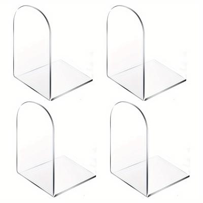 TEMU 2/4/6/8/10pcs Clear Acrylic Book Display Stands, Desktop Acrylic Book Organizers, Clear Bookends For School Office Home Shop