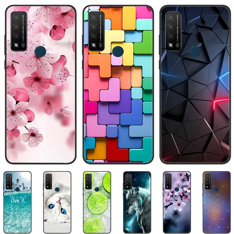 Per TCL 20 R 5G Custodia T767H Custodia morbida in silicone TPU per TCL 20R 5G Custodia 6.52 '' Funda Fiori Coque per 5G TCL20R Capa Shell