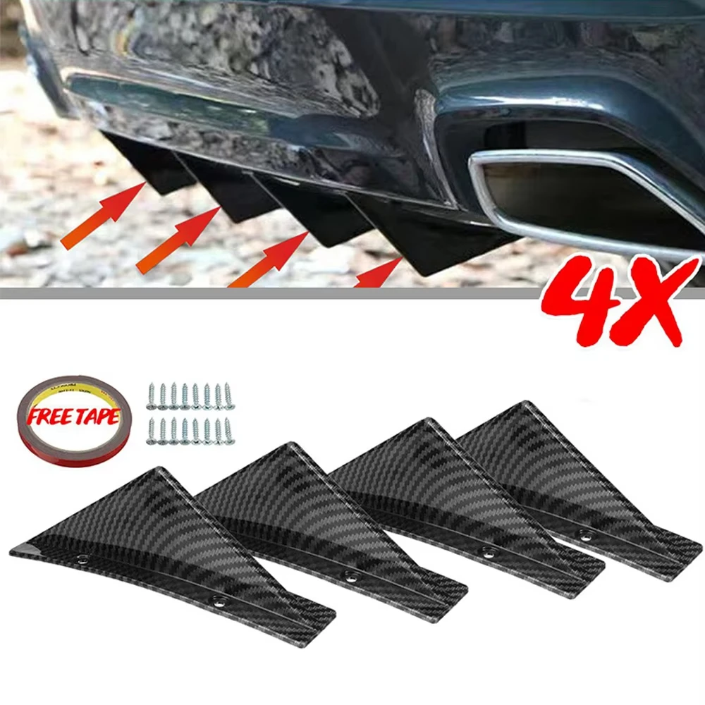 Diffuseur universel de pare-chocs arrière de voiture pour Audi, aileron de requin général, Spomicrophone, Audi A3, 8P, 8V, A4, B8, A5, Horizon, Q3, Q5, RS5, RS6, RS7, S3, S4, ensemble de 4 pièces