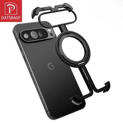 Oatsbasf Phone Case for Google Pixel 9 / 9Pro XL 9 Pro Flod Frameless Case w/ Magsafe Kickstand Magnetic Holder Protective Cover
