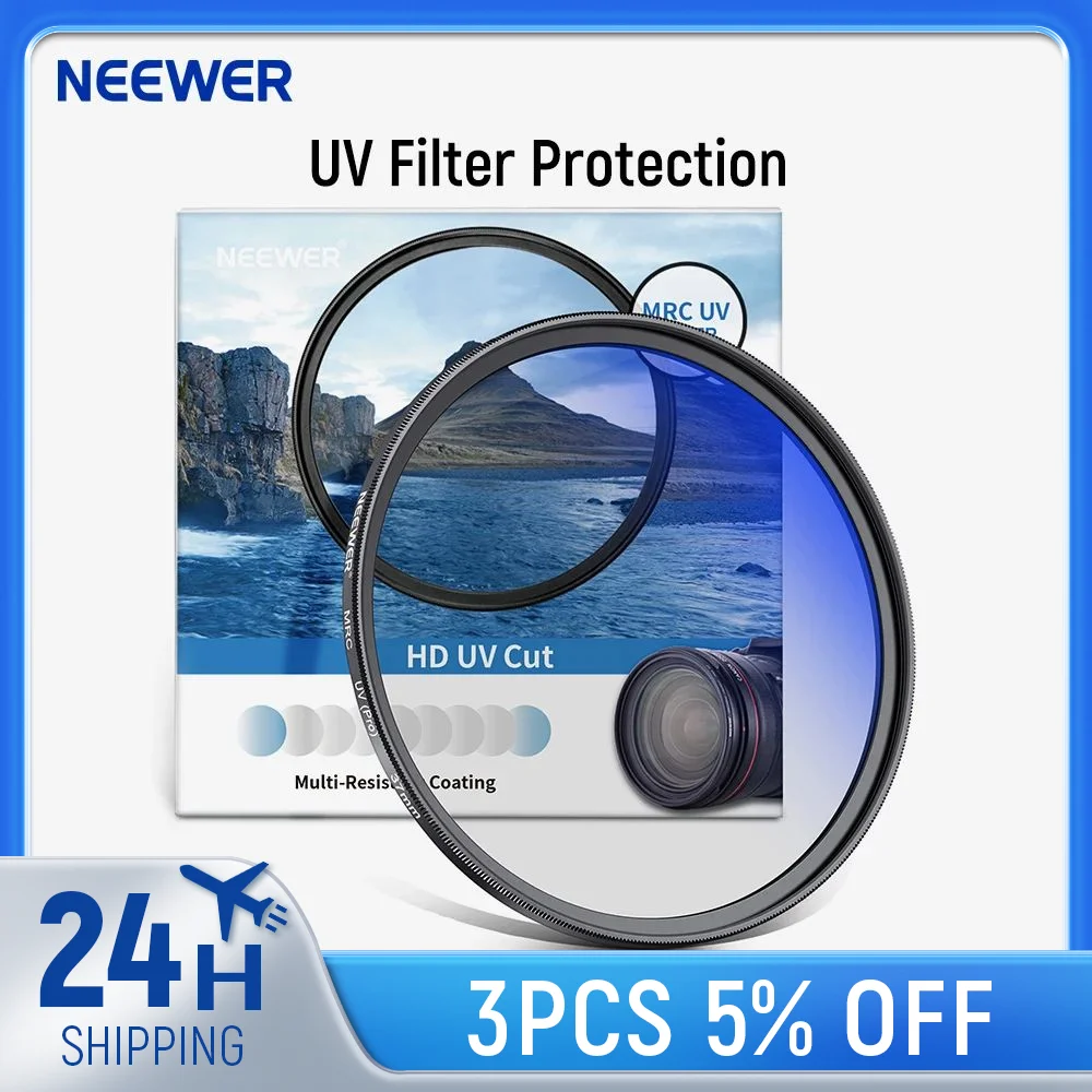 Neewer UV-Filters chutz, High Definition/30 Schichten mehr schicht iger ultra dünner UV-Filter mit Nano beschichtung für Kamera objektive Image