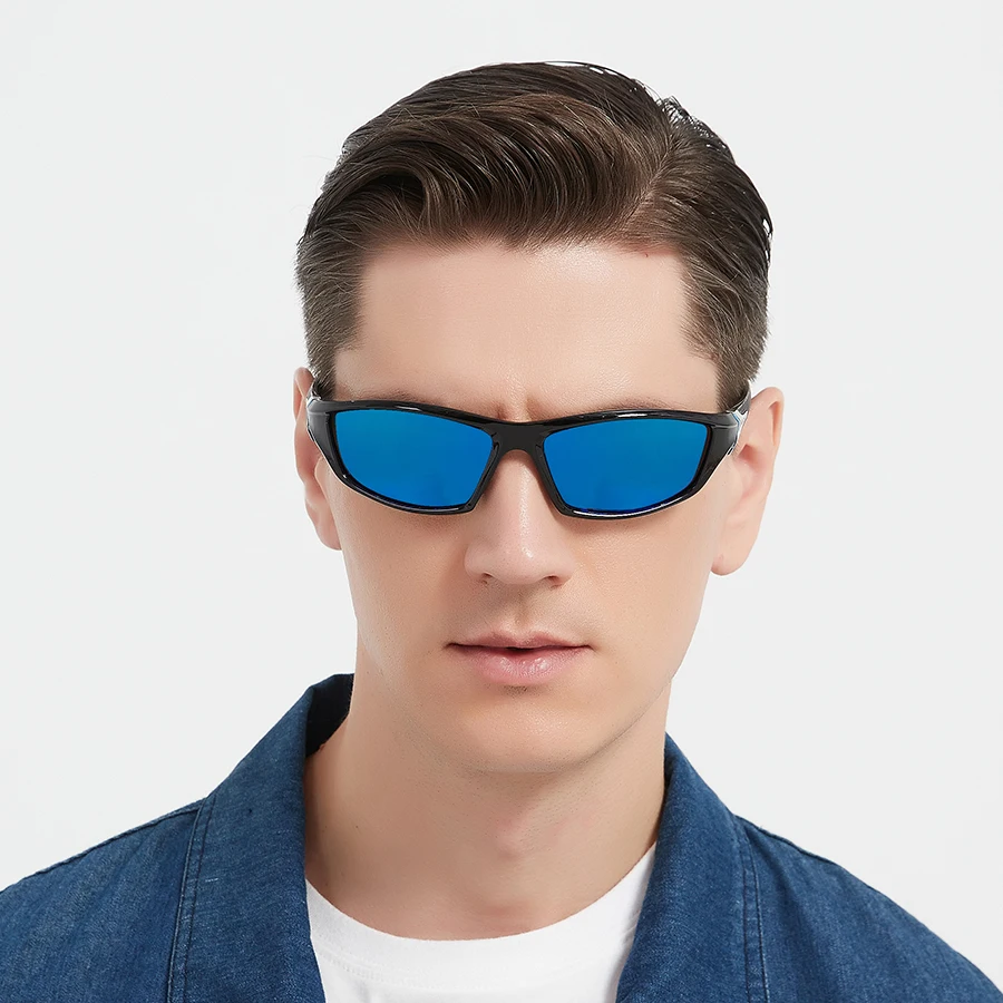 2-teiliges Set Modische Vintage-Sportsonnenbrillen für Männer und Frauen Angeln Laufen Radfahren Sport Herren Sonnenbrillen Blendschutz-Brillen Image