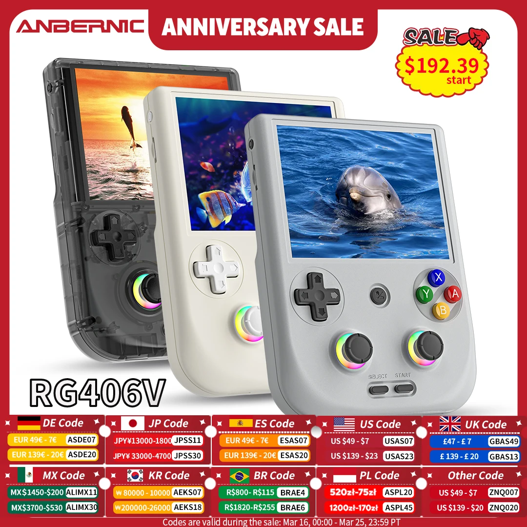 Anbernic RG 406V Handheld-Spielkonsole 4-Zoll-IPS-Multitouch-Bildschirm Android13 RG406V Retro-Videospiele Unterstützt 1080p DP FOTA-Update Image