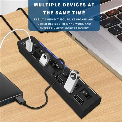 4Port/7Port USB Adapter Für Multi Port Verwenden Power Adapter Extender USB 2,0 PC Zubehör Handy Image