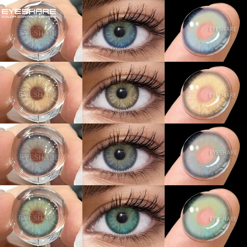 EYESHARE 1 Paar farbige Kontaktlinsen für große Augen, modische Kosmetik, hochwertige blaue Kontakt-Kosmetik-Augenkontaktlinse Image
