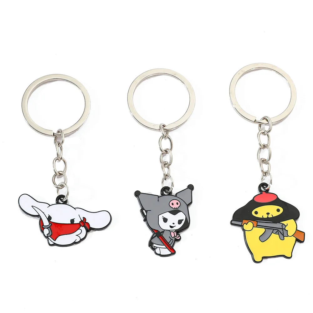 Sanrio klassischer süßer Pompompurin-Schlüsselanhänger, cooler, lustiger Zimt-Kuromi-Schlüsselanhänger für Freunde, Geburtstag, Schmuck, Geschenke Image