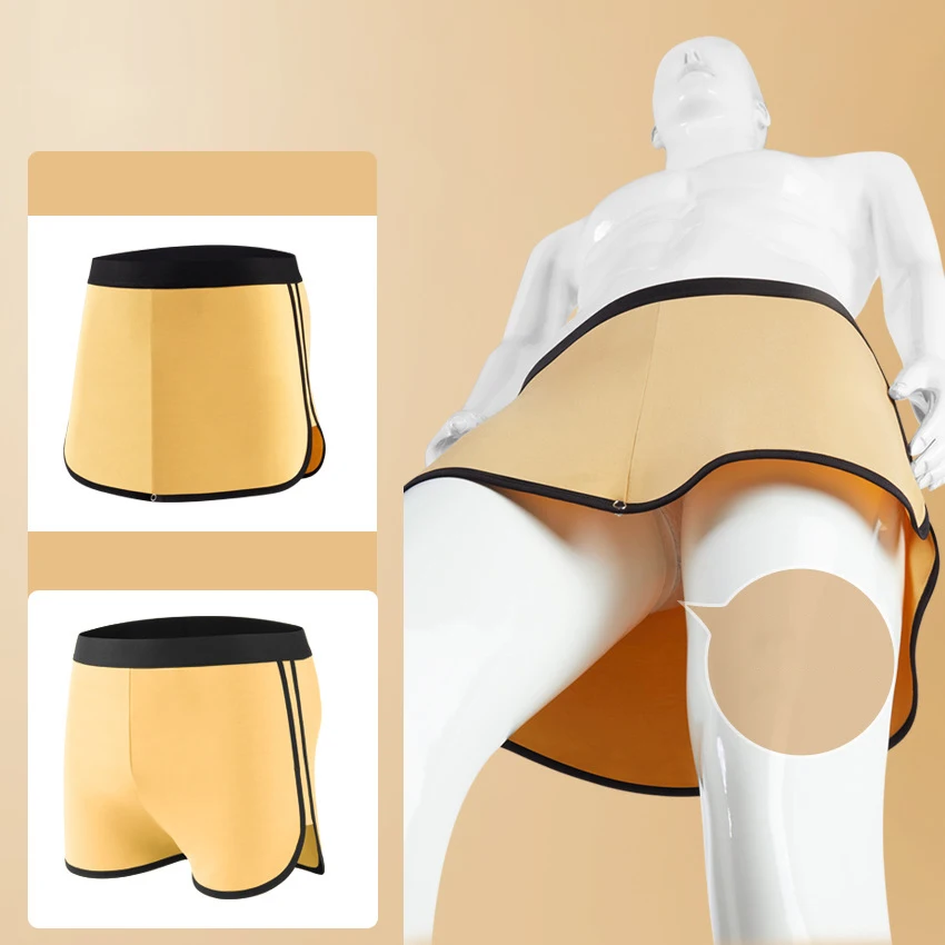 3-in-1-Herren-Boxershorts aus Modal, Separation Bullet Pouch, weiches Höschen, Knopfdesign, atmungsaktive Unterhose, bequeme Unterwäsche Image