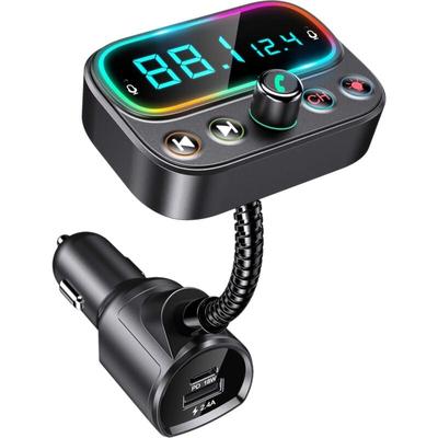 Bluetooth-FM-Transmitter mit Dual-Mikrofon, [eine Taste zum Ausschalten von FM], kabellose Image