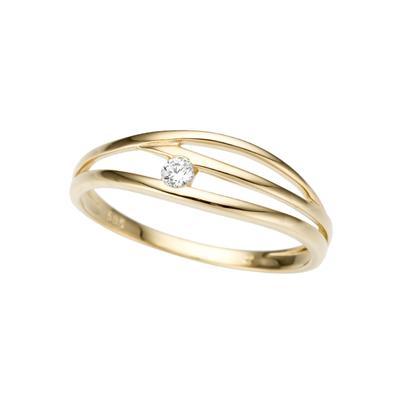 Goldring FIRETTI "Schmuck Geschenk Gold 333 Damenring Goldring" Gr. 19, gold (gelbgoldfarben, kristallweiß, kristallweiß), Fingerringe, Damen, 19, Gelbgold 333, 6mm, mit Zirkonia (synth.) Image