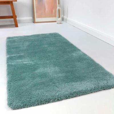 Hochflor-Teppich ESPRIT "Relaxx ESP-4150" Gr. 31, blau (türkis, grau), B:130cm H:25mm L:190cm, Kunstfaser, Teppiche, Wohnzimmer, sehr große Farbauswahl, weicher dichter Hochflor Image