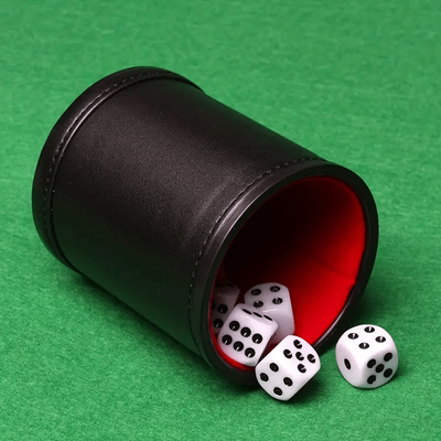 TEMU Red Velvet Silent Screening Cup With 5 Dice Set, Red Lined, Parties & Gifts, Teen , Party Games, Dice Game