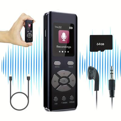 TEMU 64gb Recorders, Voice Recorder With , For Lectures And Conferences With Of Voice-activated Recording Devices, Intelligent Noise-canceling Recorders, Suitable For Students, Teachers, Journalists