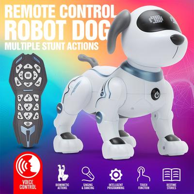 TEMU Robot Dog Rc Interactive Toy With Voice Remote Control Multiple Actions Smart Intelligent Toys And Electronic Pets Great Christmas New Year Gift For Kids