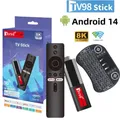 TV98 ATV Mini TV Stick Android 14 H618 2.4G 5G Wifi supporto OTA 8K lettore multimediale ricevitore TV BT5.0 2GB 16GB Voice Remote TV Box