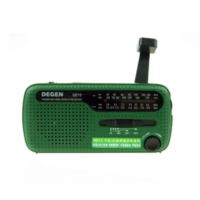 DEGEN DE13 Flashlight FM Sun Alarm Clock Radio Can Power Your Phone Emergency Radio Portable FM MW