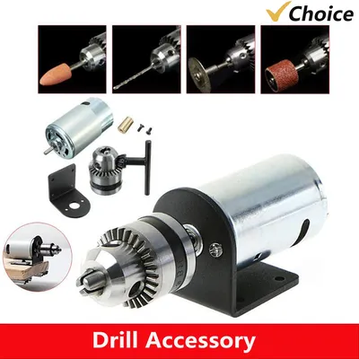 DC 12V-36V Lathe Press 555 Motor with Miniature Hand Drill Chuck and Mounting Bracket DIY Tool Set