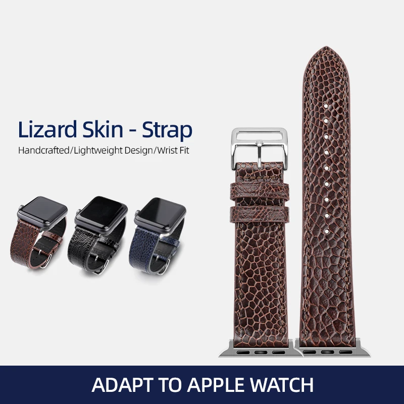 Für Apple Watch S10 Ultra Strauß Fuß Leder Armband 49mm 46mm 45mm Herren Leder Armband hand gefertigt Leder schwarz blau braun Image