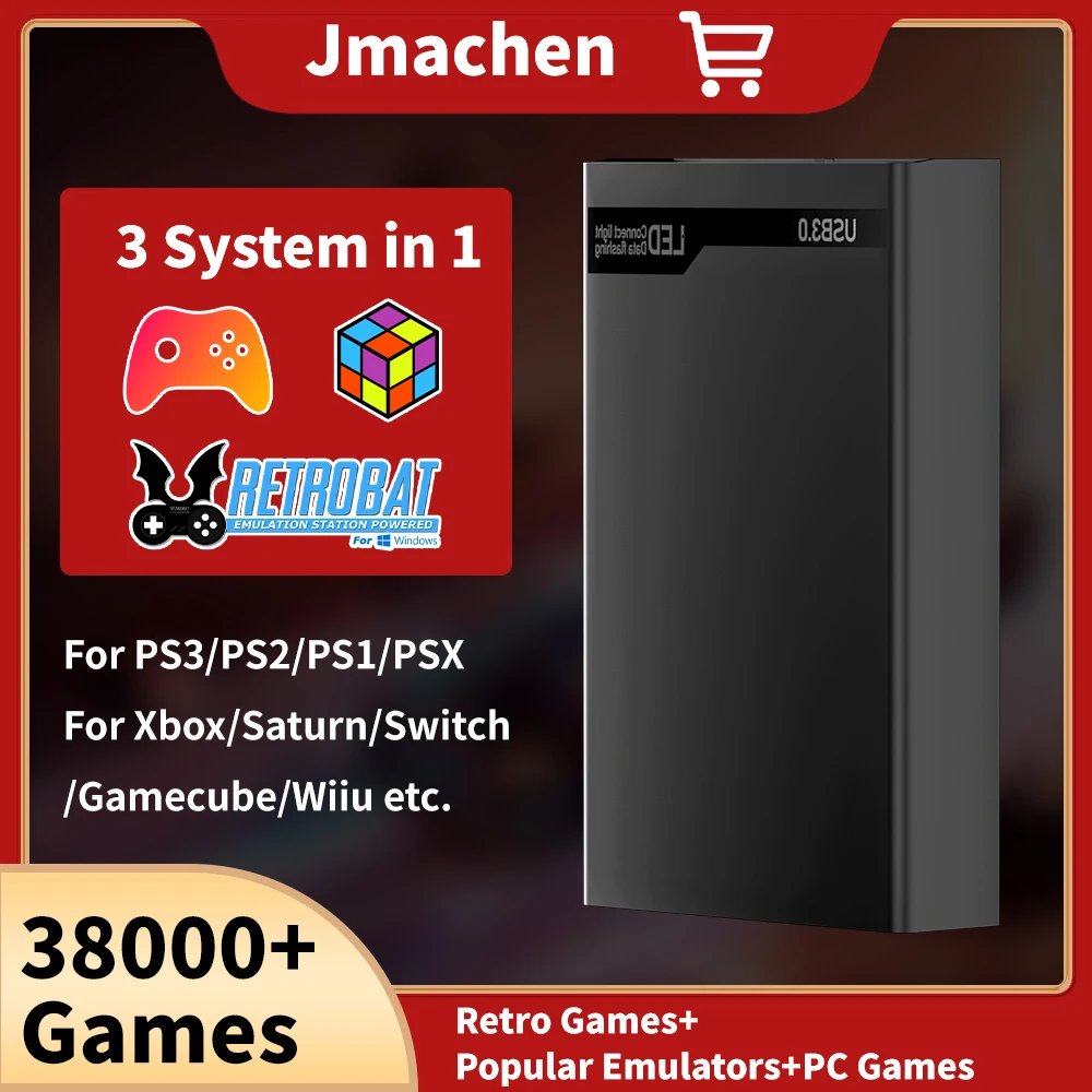 Beliebte Emulatoren, Spielekonsolen und Spielefestplatten mit über 38.000 Spielen für PS3/PS2/Xbox/Saturn/Switch/Gamecube, Plug&Play für WIN PC